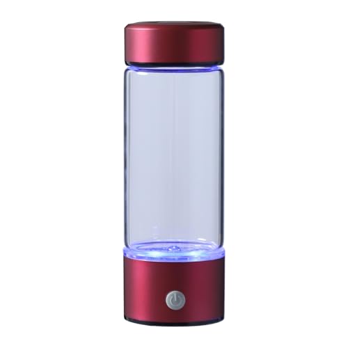 SuhoFutus Wasserstoff Wasser Generator, Tragbarer Hydrogen Water Bottle mit SPE-Elektrolyse-Technologie, 420 ml Hydrogen Water Bottle aus Hoch Borosilikatglas, USB- oder Batteriebetrieben von SuhoFutus