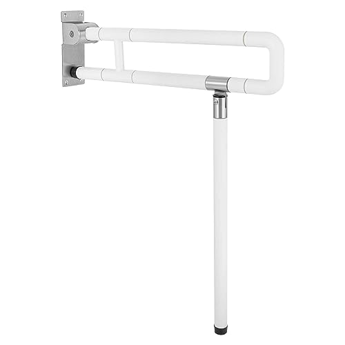 Toilettengriff, Behinderten Wc Haltegriff, Wandhaltegriff, WC Haltegriff Bad, Stand Assist WC Halterung Griff klappbar, Maximale Tragfähigkeit 100kg, 60 * 70cm (L*H), Weiß von SuhoFutus
