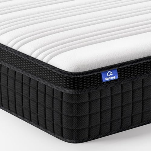 SuiLong Matratze 180x200 H3 H4 Härtegrad Mittelfest Höhe 25cm Federkernmatratze Öko-Tex Zertifiziert Orthopädische Taschenfederkernmatratz mit Komfortschaum für Kinder und Erwachsene von SuiLong