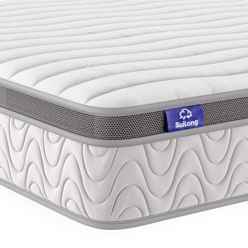 SuiLong Matratze 90x200, Taschenfederkernmatratze 7-Zonen Härtegrad H3 H4 mit Memory Foam Komfort, Federkernmatratze Höhe 30cm, 100 Nächte Probeschlafen von SuiLong