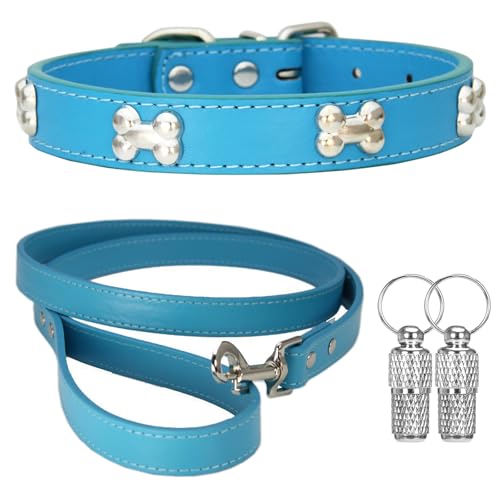 Suiecuor Halsband und Leinenhalsband hundehalsband kleine Hunde Lederhalsband Geeignet für kleine mittlere groß Hunde und Katzen Seeblau S Suiecuor Halsband und Leinenhalsband hundehalsband kleine Hunde Lederhalsband Geeignet für kleine mittlere groß Hunde und Katzen Seeblau S von Suiecuor