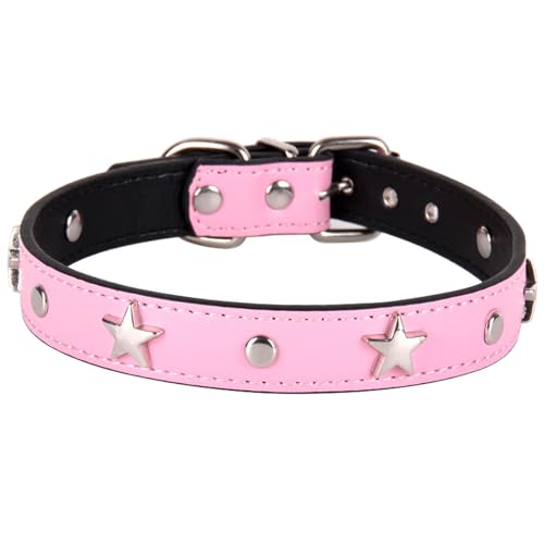 Suiecuor Lederhalsband Hund Welpenhalsband mit Metall Pentagramm Dekoration Halsband Hund Geeignet für kleine mittlere Hunde und Katzen Rosa S Suiecuor Lederhalsband Hund Welpenhalsband mit Metall Pentagramm Dekoration Halsband Hund Geeignet für kleine mittlere Hunde und Katzen Rosa S von Suiecuor