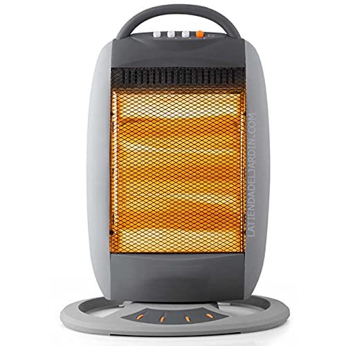 Oszillierender Halogenofen. Drei Leistungsstufen: 400 W-800 W-1200 W. Völlig geräuschlos. Sofortige Wärmeabgabe. Drei Halogenstäbe von Suinga