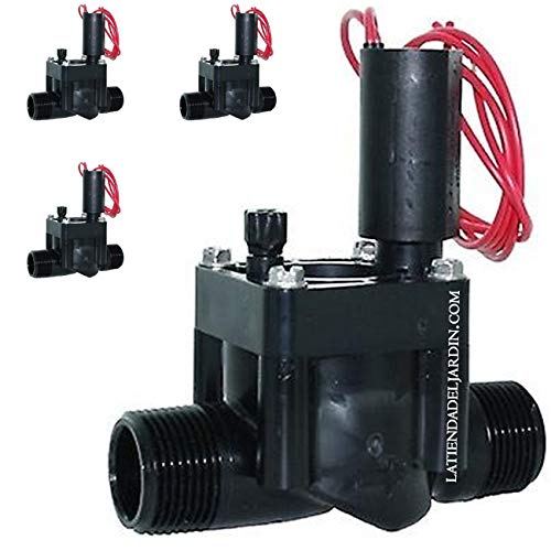 Suinga Elektroventil PGV-100-MM-B Kugelventil mit Aussengewinde (1" AG x AG) ohne Durchflussregulierung, Schwarz, Metall, Kunststoff, 4er Pack, Bewässerungsventil, Ventil, 12471355031 von Suinga