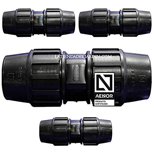 Suinga 4 Stück Kupplung MDPE 20mm x 20mm Verschraubung für PE Rohr PN16 DVGW Trinkwasser zertifiziert, schwarz von Suinga
