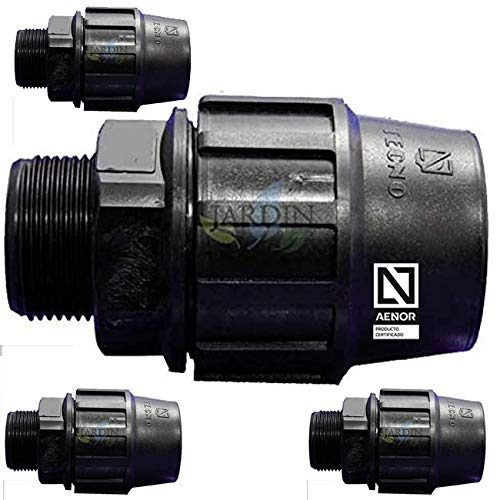 Suinga 4 Stück PP Kupplung MDPE 32mm x 1'' Zoll mit Außengewinde AG | Verschraubung für PE Rohr PN16 DVGW Trinkwasser zertifiziert, schwarz Suinga 4 Stück PP Kupplung MDPE 32mm x 1'' Zoll mit Außengewinde AG | Verschraubung für PE Rohr PN16 DVGW Trinkwasser zertifiziert, schwarz von Suinga