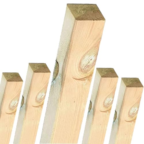 Suinga 5 x Pfosten aus Holz 150 cm, 7 x 7 cm für Garten, Garten, Park von Suinga