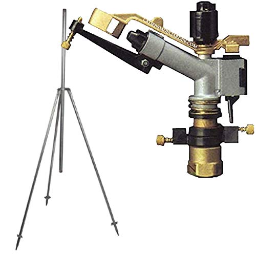 Suinga Ibis Bewässerungskanone + Stativ | Landwirtschaftsregner mit verstellbarem Winkel | 1 Zoll (2,5 cm) Innengewinde | Reichweite 13 bis 23 m von Suinga