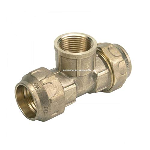 Suinga Messing T-Stück 20mm x 1/2'' für PE-Rohr | Weibliches Anschlussstück für Wasserinstallation | Schnelle und robuste Verbindung, golden von Suinga