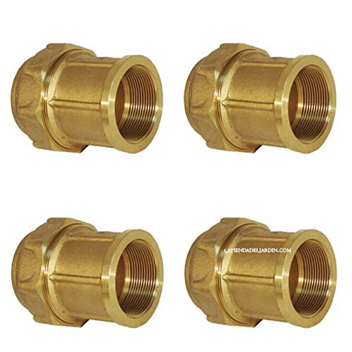 Suinga Pack 4 Messingmuffen 25mm x 3/4'' für Polyethylenrohre | Innengewinde-Verbindung | Aenor-zertifiziertes Zubehör, golden von Suinga