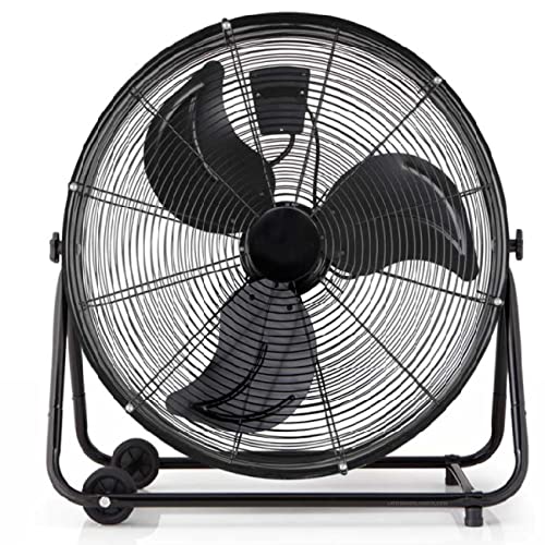 Suinga Power Fan Professional Industrielüfter, 150 W, 3 Geschwindigkeiten, Durchmesser Propeller 60 cm, Transportrollen, Schwarz. von Suinga