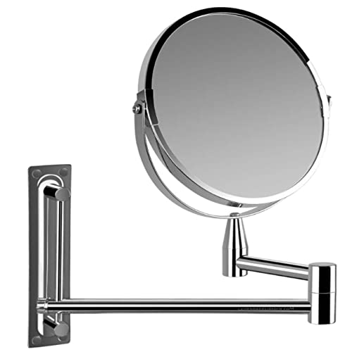 Suinga Wandspiegel 360° schwenkbar Durchmesser 17 cm Doppelseite: A: ohne Vergrößerung B - Vergrößerung 5-fache Vergrößerung, verchromte Oberfläche, ausziehbares Design. von Suinga