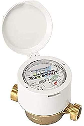 Suinga Wasserzähler, 20 mm, R160, für Kaltwasser, ermöglicht die Verwendung mit Trinkwasser, Messing-Zähler, 1 Zoll männlich, maximaler Durchfluss 4 m³/h. von Suinga