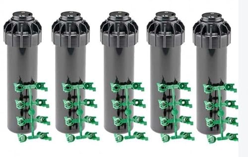 Suinga 5 stück Sprinkler Hunter SRM-04, Reichweite 4 bis 9 m, Gewinde 1,27 cm 1/2", Einstellbarer Winkel, schwarz von Suinga