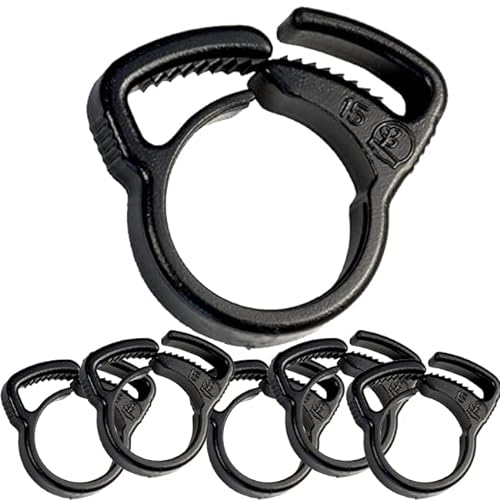 Suinga. Pack 25 x Tropfbewässerungsschelle 16 mm, schwarz. Nützlich für 16-mm-Rohre, Befestigung des Rohrs für die Tropfbewässerung und Gartenarbeit. von Suinga