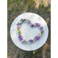 Statice Herz Trockenblumenkranz Wandkranz Türkranz Deko Boho Dekokranz Geschenk Muttertag Weiß Lila Strandflieder Bunt Pastel von Suitcaselovers