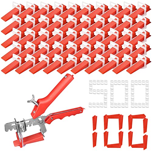 601-Teilige Fliesen Nivelliersystem Mit Fliesenzange Set 500-Teiligen Zuglaschen 2mm Und 100-Teiligen Fliesen Keile Und 1 Fliesen Nivelliersystem Zange Für Wand Boden Werkzeugset von Suitedget