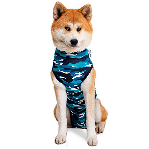 Suitical Recovery Suit Hund, L, Blau Camouflage von Suitical