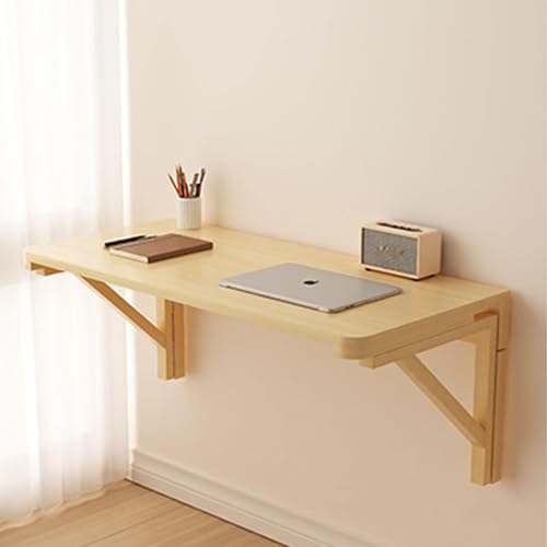 An der Wand montierter Klappschreibtisch - Kompakter schwebender Schreibtisch for kleine Räume, Versteck-Esstisch aus Massivholz(100 * 60CM/39.4 * 23.6IN) von Suixtil