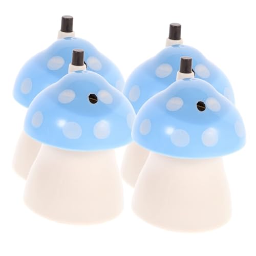 Pilz-Form Zahnstocherbox, 4 Stücke - Automatische Zahnstocher Spender für Zuhause, Büro & Restaurant (Dekorativ & Praktisch)(Blau) von Suixtil