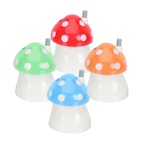 Pilzdesign Zahnstocherbehälter, 4 Stück - Automatischer Pop-Up Zahnstocherspender für Zuhause, Restaurant & Café (Tragbar & Hygienisch) von Suixtil