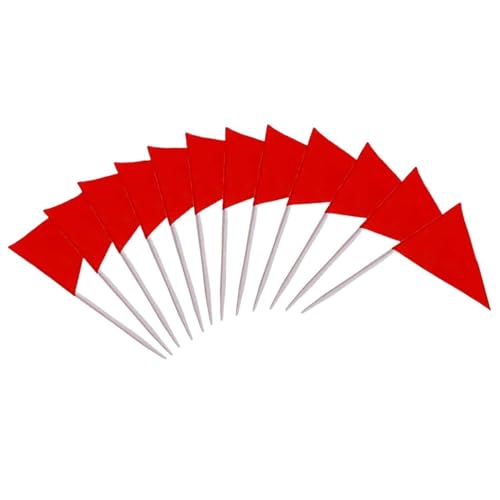 Solide Leere Dreieck-Zahnstocher-Flaggen, 100 Stück (Gelb) - Mini Zahnstocher-Flagge für Cupcake-Topper, DIY-Dekoration & Party-Marker(Rot/Ausflug) von Suixtil