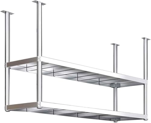 Stainless Steel Floating Frame, Two-Layer Ceiling Shelving, Kitchen Supplies Storage, Suitable for Restaurant Wall Shelves(80x35x80cm) von Suixtil
