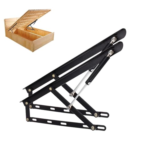 Suixtil 2er Set Klappbett-Hebemechanismus aus Stahl - Platzsparende Stützstange für Lattenrost, Schwarz(900mm) von Suixtil