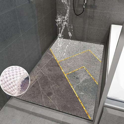 Suixtil Anti-Rutsch-Duschmatte Anti-Rutsch-Duschmatte Europäische Anti-Rutsch-Duschmatte PVC, hochdurchlässig, geeignet für Nassbereiche(Grau 3,80x120cm) von Suixtil