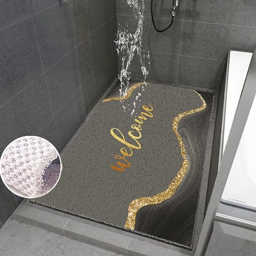 Suixtil Anti-Rutsch-Duschmatte Anti-Rutsch-Duschmatte Europäische Anti-Rutsch-Duschmatte PVC, hochdurchlässig, geeignet für Nassbereiche(Grau 4,80x100cm) von Suixtil