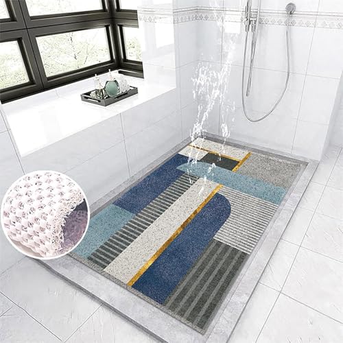 Suixtil Antirutsch-Duschmatte Ginkgo biloba-Muster Antirutsch-Duschmatte mit Haken Antirutsch-Badematte Weiches und bequemes PVC Antirutsch-Duschmatte Hochdurchlässig(Farbe 5,70x70cm) von Suixtil