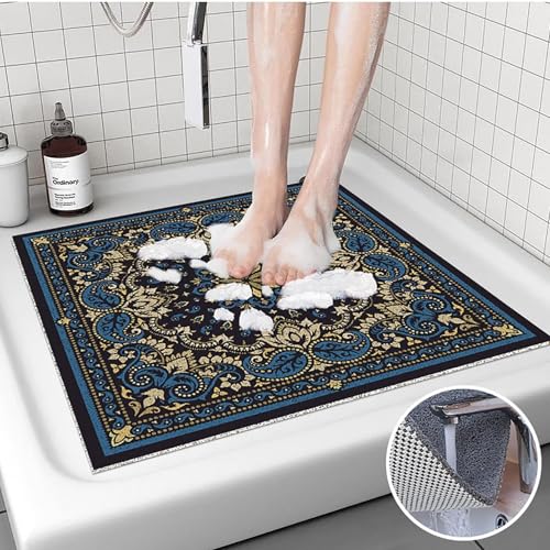 Suixtil Antirutschmatte für das Badezimmer Duschmatte Weiche und Bequeme PVC-Antirutschmatte mit Buntem Muster, hochdurchlässig(Grün,75x150 cm) von Suixtil