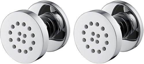 Suixtil Body Jet Massagedüse Messing Seitenstrahl Rund Spa Dusche, verstellbare Wandhalterung Set Regen Duschkopf, 50x50mm, 2 Stück von Suixtil
