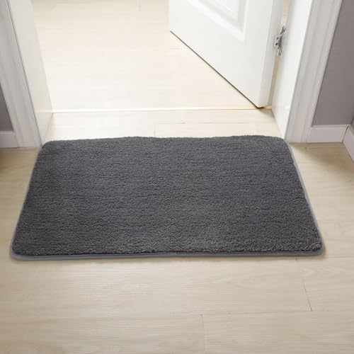 Suixtil Flauschige Mikrofaser-Badematte, Badezimmerteppich, rutschfeste Badematte, saugfähige weiche Hochflor-Duschmatte,(Grau 2,100 x 200 cm) von Suixtil