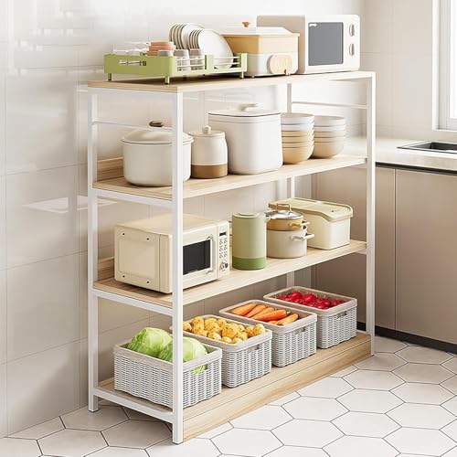 Suixtil Küchenregal mit Arbeitsplatte & Großer Lagerkapazität - Mehrschichtiges Standregal für Töpfe, Ofen & Mikrowelle (Multifunktional & Platzsparend)(Weiß,120 * 35 * 120cm) von Suixtil