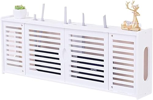 Suixtil Schwebendes Regal Regal AV Box Set Top Box Router Storage Wall Mounted No Punch WLAN Regal Kabellagerung Cabinet von Suixtil
