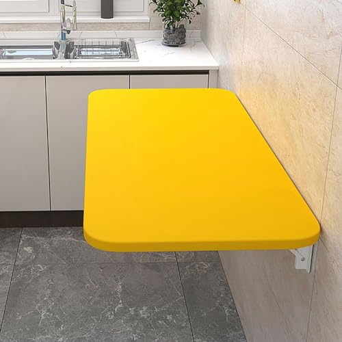 Suixtil Wandmontierter Klapptisch - Platzsparender Klappschreibtisch for kleine Räume, ideal for Küche, Esszimmer und Waschküche(Gelb,70x30cm/28x12in) von Suixtil