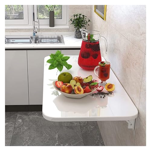 Suixtil Wandmontierter Klapptisch – platzsparender Klappschreibtisch for kleine Räume, ideal for Waschküche, Arbeitszimmer oder Schlafzimmer, weißes Finish(Weiß,90x50cm/35x20in) von Suixtil