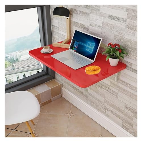 Suixtil Wandmontierter Klapptisch – platzsparender Klappschreibtisch for kleine Räume, ideal for Waschküche, Arbeitszimmer oder Schlafzimmer, weißes Finish(rot,70x40cm/28x16in) von Suixtil