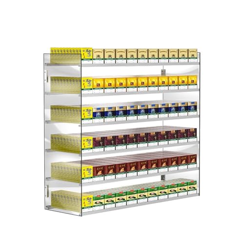 Suixtil Zigarettenregal Lagerung Display Rack, automatische Zigarettenetui Pusher Rack, Einzelhandel Wand/Theke Acryl Zigarettenständer(61.5x28.4x24.5cm) von Suixtil