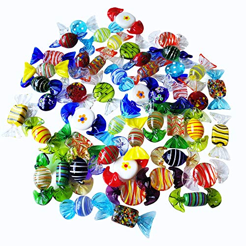 24 stücke Vintage Murano Stil Verschiedene Glas Süßigkeiten Candy Ornament für Home Party Hochzeit Weihnachten Xmas Festival Dekorationen Geschenk von Sujeetec