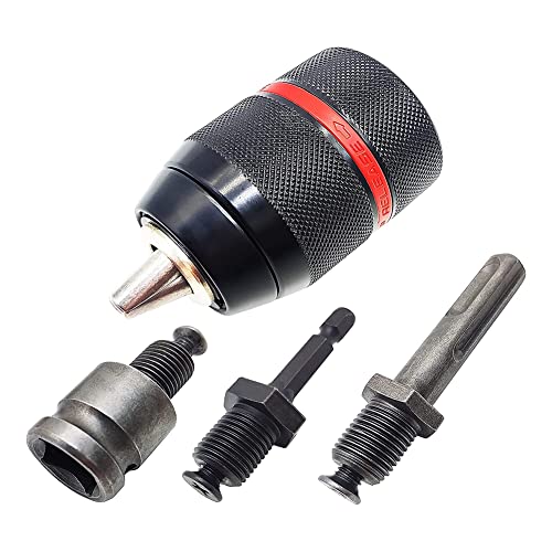 Sujurio 1 Set Metall-Schnellspannbohrfutter, Sechskantschaft, SDS/Buchse, quadratischer Innenadapter von Sujurio