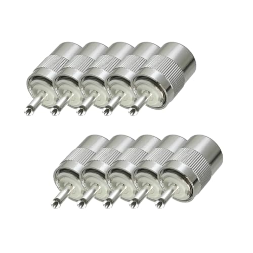 Sujurio 10 Stück Stecker PL259 UHF Stecker Lötzinn Ersatz für RG58 RG142 LMR195 RG400 Kabel Messing von Sujurio