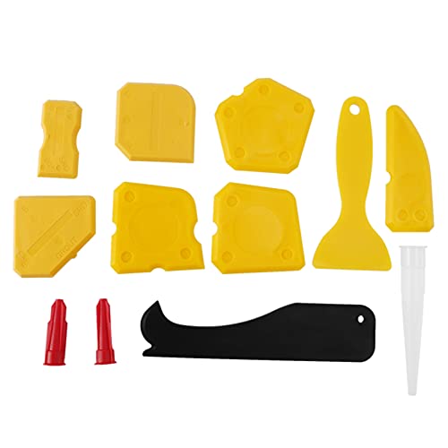 Sujurio 12-teiliges Abdichtungswerkzeug-Set, Silikon-Dichtstoff, Finishing-Werkzeug, Fugenschaber, Fugenentferner und Fugendüse und Dichtkappen von Sujurio