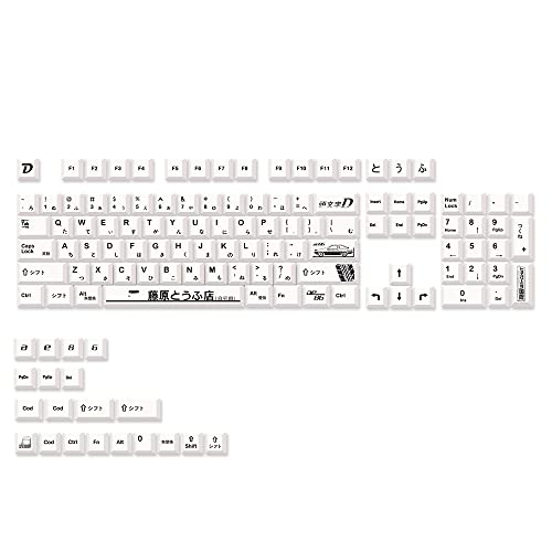 Sujurio 124 Tasten Japanische PBT Weiß AE86 Initial D Cherry Tastenkappen für Cherry MX Tastatur 61 68 84 87 96 98 104 von Sujurio