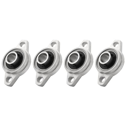 Sujurio 4 Stück KFL001 12 mm Zinklegierung selbstausrichtende Stehlager Flanschlager Rhombisches Lagergehäuse von Sujurio