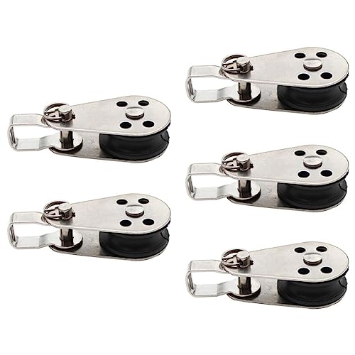 Sujurio 5 Stück Edelstahl Seilrolle Segelyacht Schiffsrolle Nylon Seilrolle Schaukelrolle von Sujurio