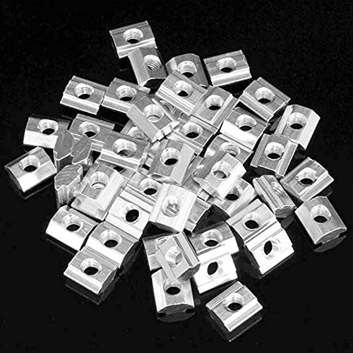 Sujurio 50 Stück M5 T Gleitmutter Verzinkter Kohlenstoffstahl T-Gleitmutter für 2020 Aluminiumprofil von Sujurio