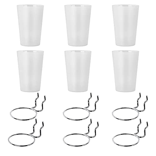 Sujurio 6 SäTze Steckbrett BehäLter mit Ringen Stil Steckbrett Haken mit Steckbrett Bechern Steckbrett Becher Halter ZubehöR Transparent von Sujurio