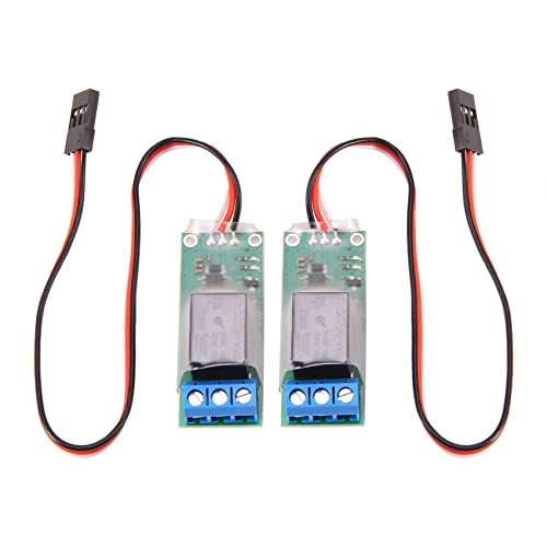 Sujurio Elektronischer RC-PWM-Relaisschalter für ferngesteuertes Flugzeug, DIY-Modell, Navigationslichter, Controller, universeller K1-Schalter, 2 Stück von Sujurio